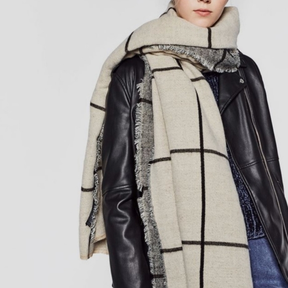 Zara | Grid Blanket Scarf - Picture 1 of 2